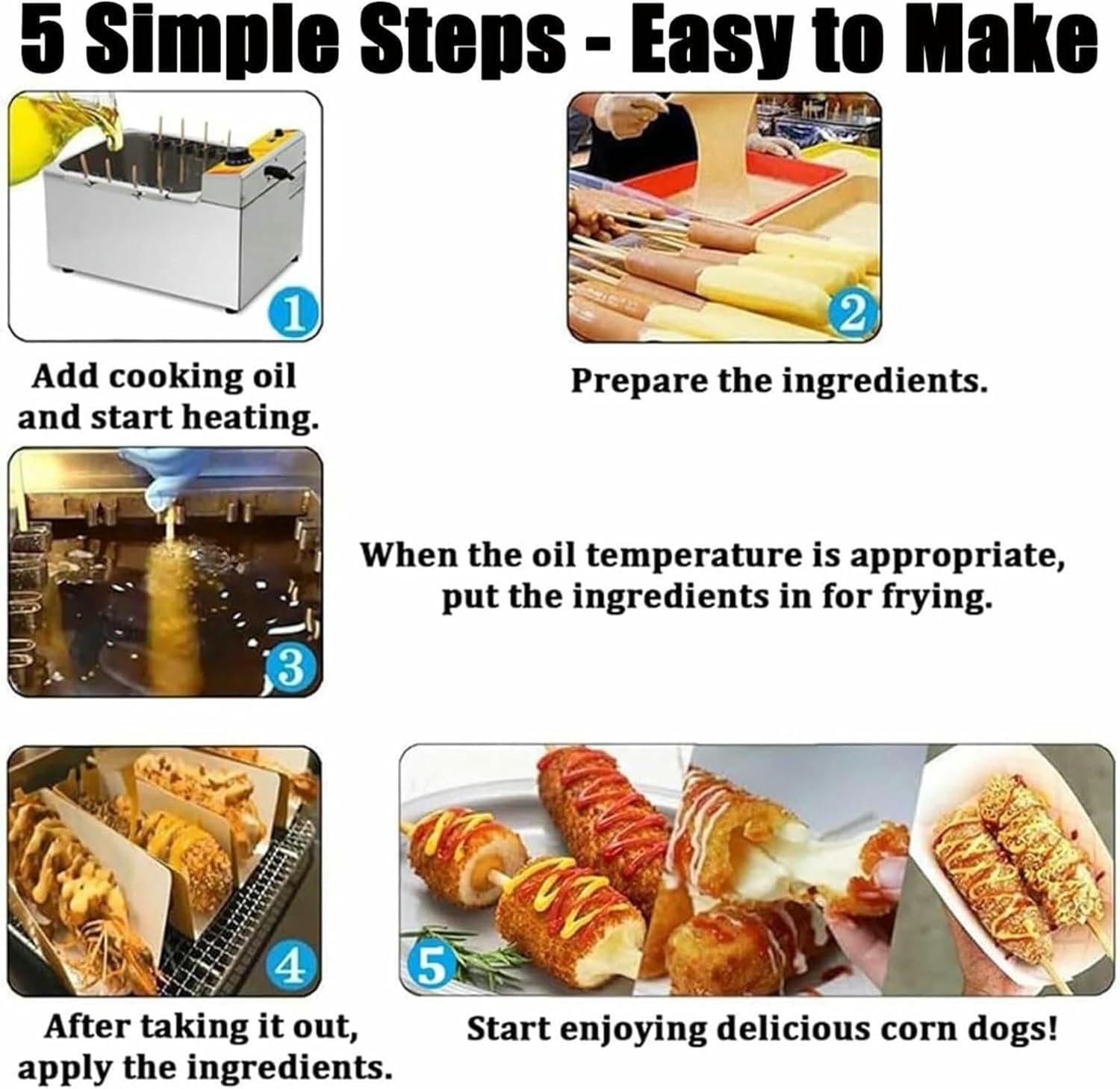 12L Commercial Deep Fryer, Automatic Cheese Hot Dog Sausage Grill Stove Sticks Fryer, Electric Deep Fryer with 50-200℃ Adjustable Temperature~/