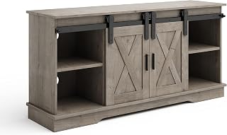 Lavish Home 65-inch TV Stand, Gray Woodgrain