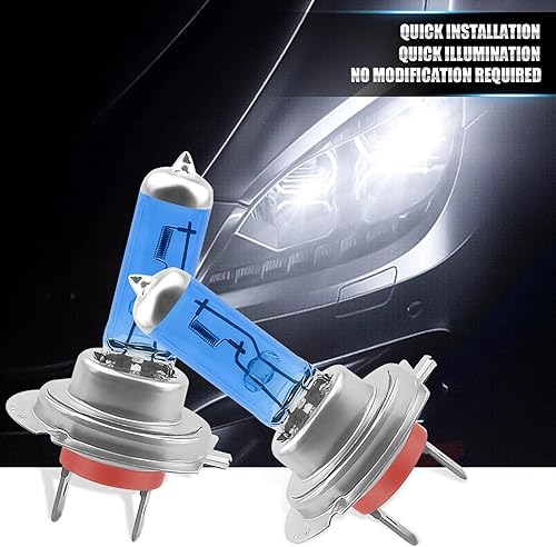Miniatura 6 de Pack-2 Bombillas halógenas H7, bombillas de xenón para automóvil, luces de haz alto de 12 V 100 W, kit de repuesto de luces de automóvil, universal