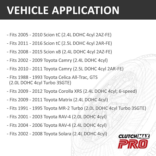 Miniatura 2 de ClutchMax PRO OEM Premium - Volante de embrague compatible con Scion tC xB Toyota Camry Celica Corolla Matrix MR-2 Turbo RAV-4 Solara 2.0L 2.4L 2.5L
