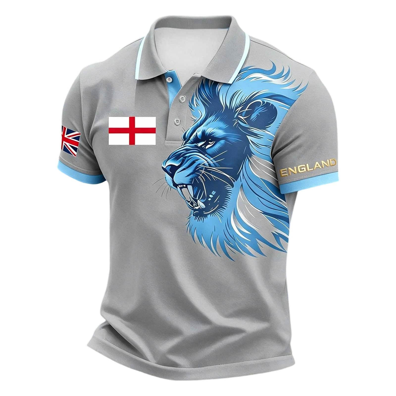 England St George's Cross Polo Shirt Classic Polo Shirt with Red England Flag Design Perfect for Football Fans Comfortable Fit for Everyday Wear and Matches