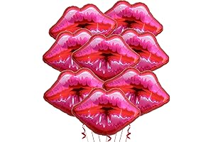 TONIFUL 8Pcs 30 Inch Red Lip Balloons