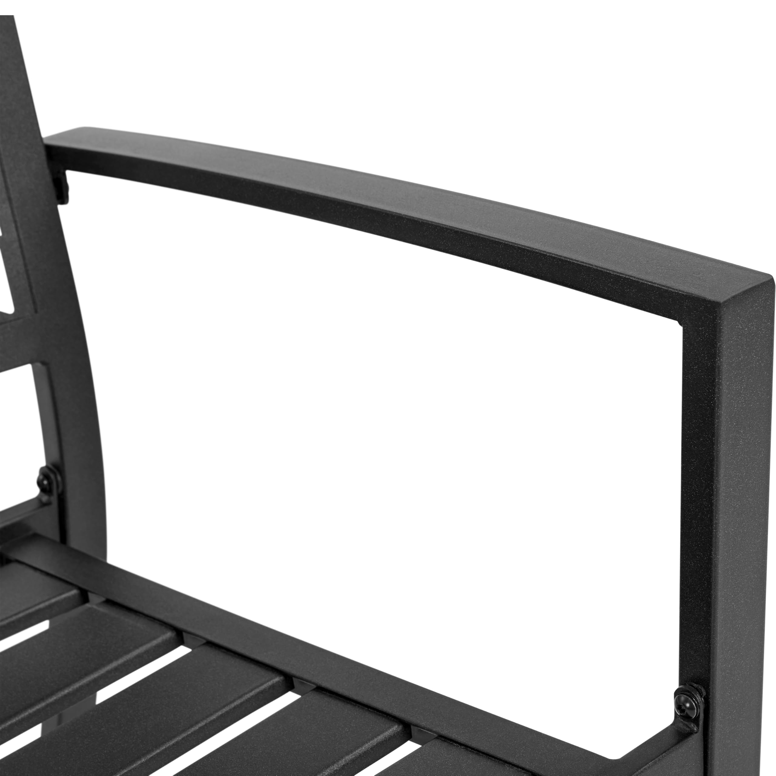 Yaheetech Lot de 2 Chaise de Jardin Chaises de Terrasse Extétieur Empilable en Métal Chaises de Salle à Manger 58 L×59,5 P×89 cm pour Patio Jardin Balcon Terrasse Noir