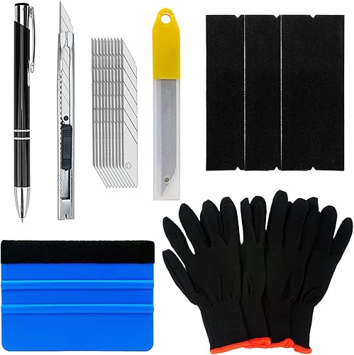 Kit de herramientas de instalación de película de tintado de vidrio auto CARTINTS con pluma de liberación de aire, espátula de fieltro, cuchillo de