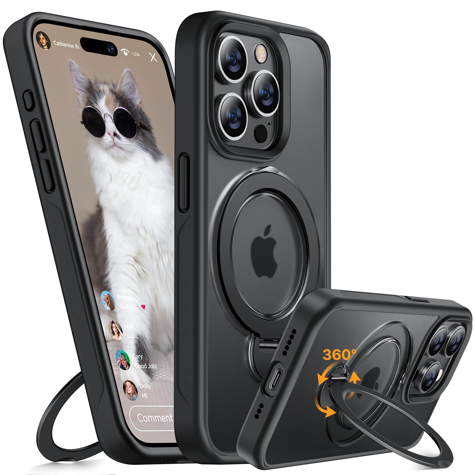 Miracase Magnetisch für iPhone All Series Hülle mit Magsafe [TOP Militärschutz & Magnetkraft] Stoßfest Kratzfest mit Samtiger Haptik Extrem Langlebig Handyhülle für iPhone