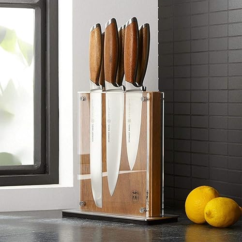 Miniatura 6 de Schmidt Brothers - Bonded Teak, 7-Piece Knife Set, High-Carbon Stainless Steel Cutlery with Midtown Acacia and Acrylic Magnetic Knife Block