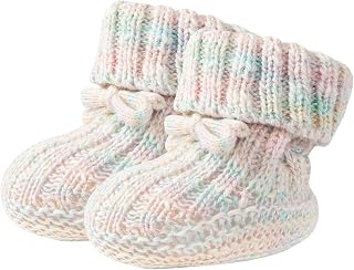 XIMEO Newborn Baby Shoes | Soft Knitted Infant Booties | Warm, Cozy & Lightweight Shoes for Boys & Girls