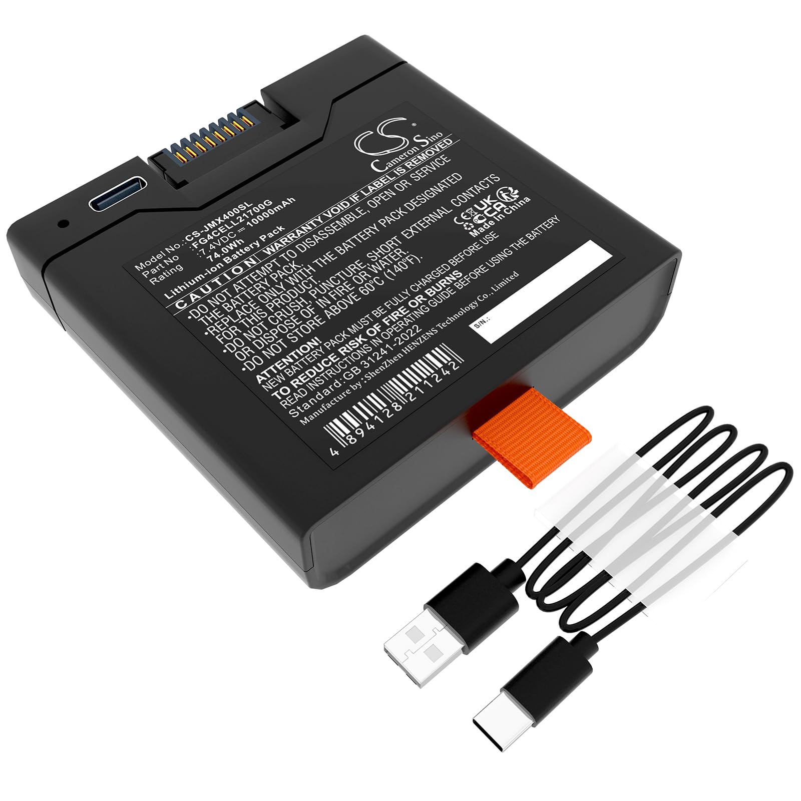 Cameron Sino Battery for JBL PartyBox Club 320, PartyBox Stage 320, Xtreme 4 PN:JBL FG4CELL21700G 10000mAh / 74.0Wh