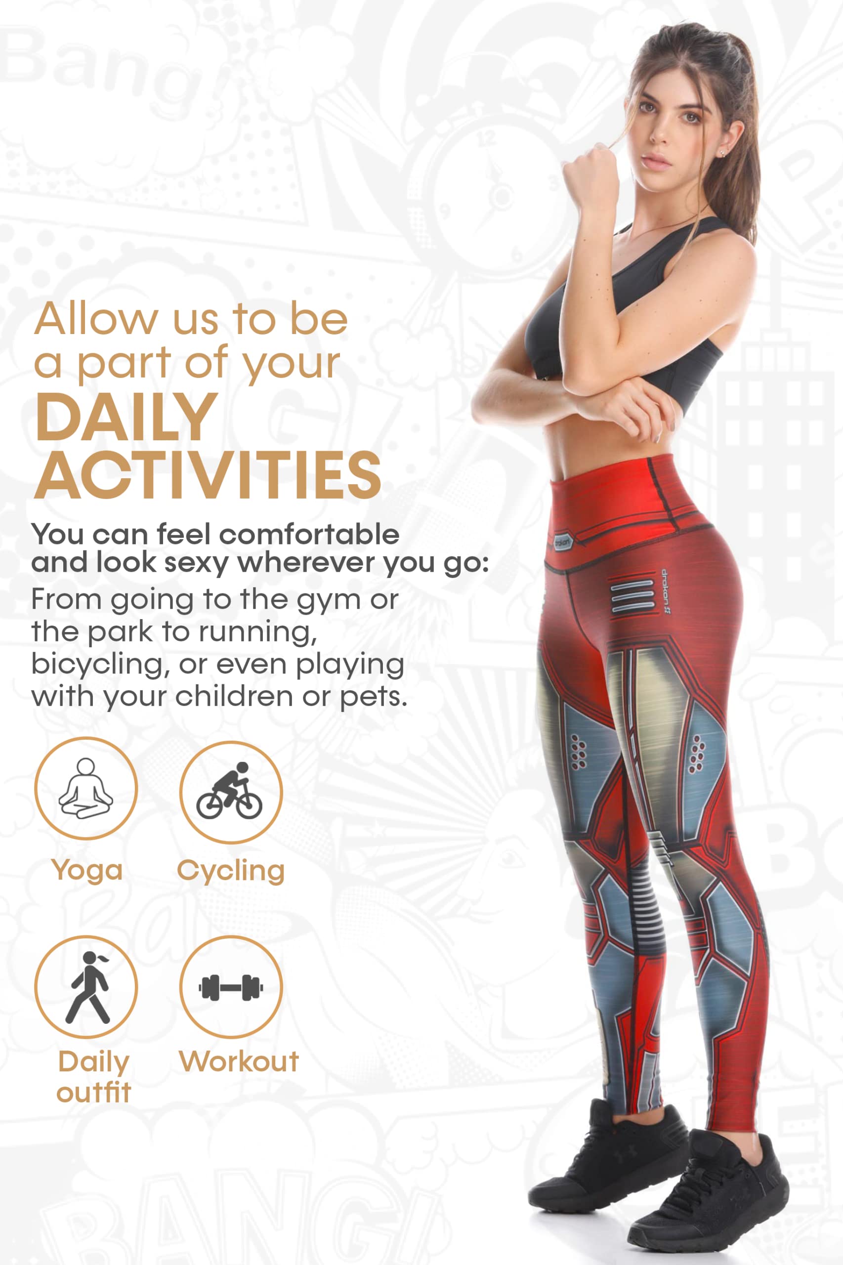 Drakon Muchos estilos de Crossfit Leggings Colombianos Yoga Pantalones Medias de Compresión - gris - Talla Única