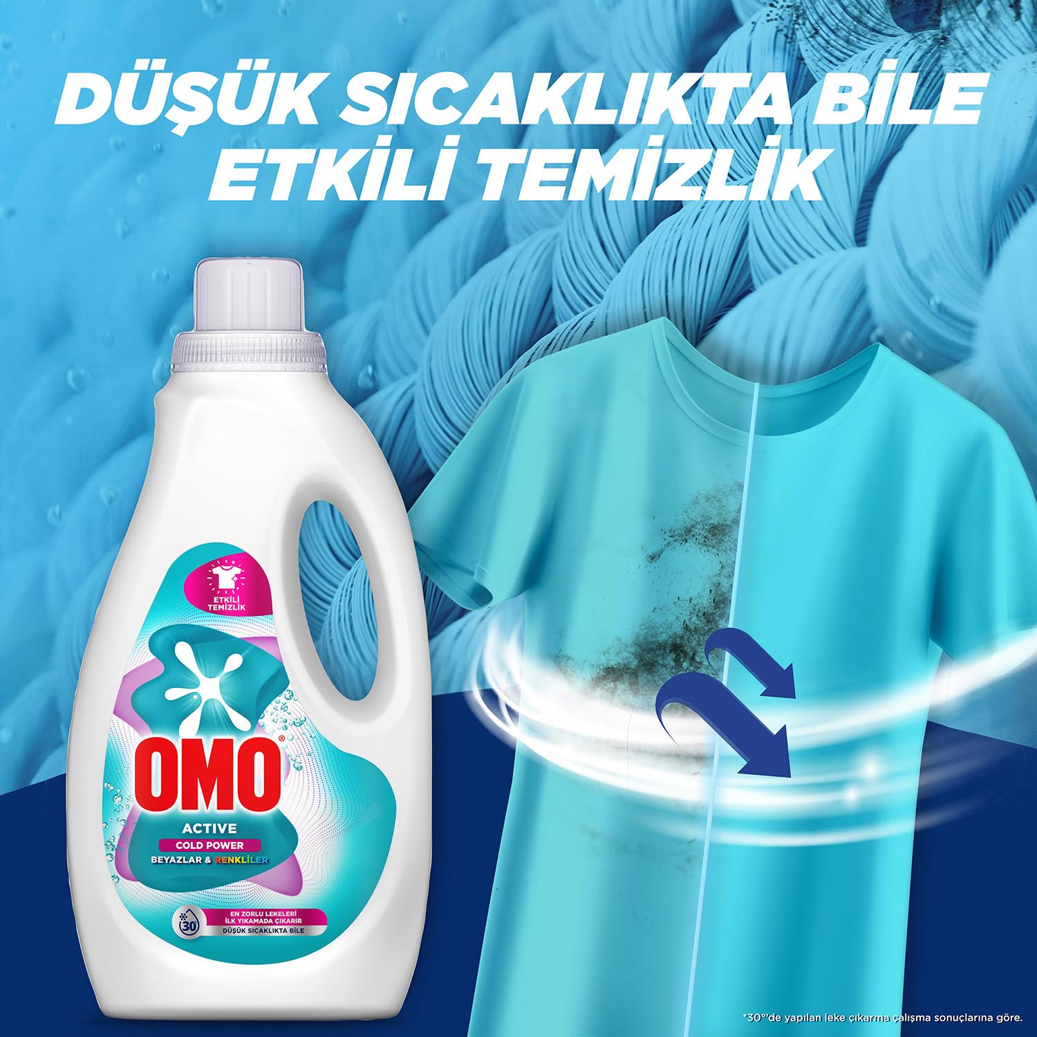 OMO Active Cold Power Beyazlar ve Renkliler için Sıvı Deterjan 1500 ml (3 paketi)