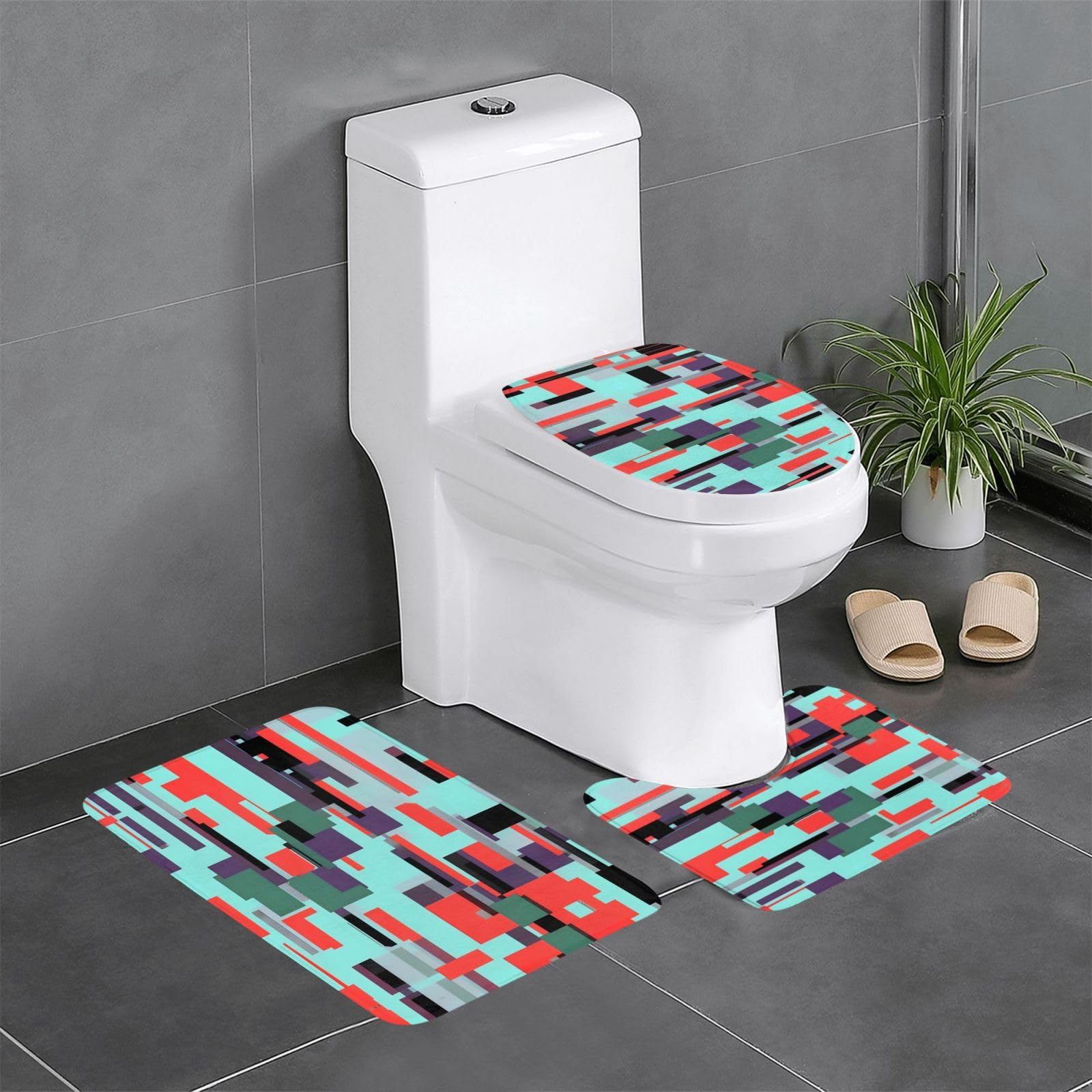 Tapis de bain antidérapant haut de gamme set de 3 confort doux