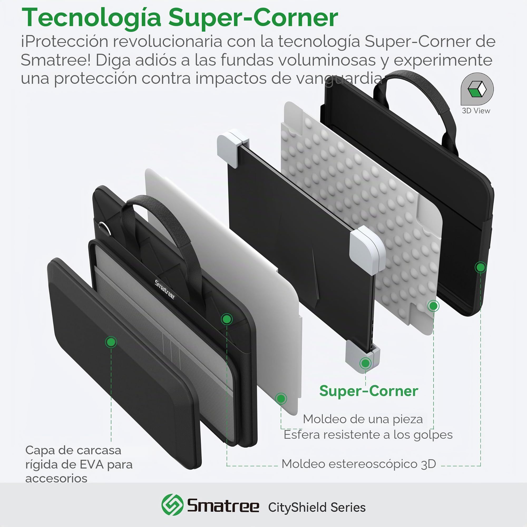 Smatree CityShield Funda para Portátil con Hombro para 16 pulgadas ASUS TUF Gaming A16 2025/2024, para ROG Strix SCAR 16 2025,para 15,6-16 pulgadas ASUS ROG Zephyrus DUO 15 SE/16 2023/2022/2021 (MC04)