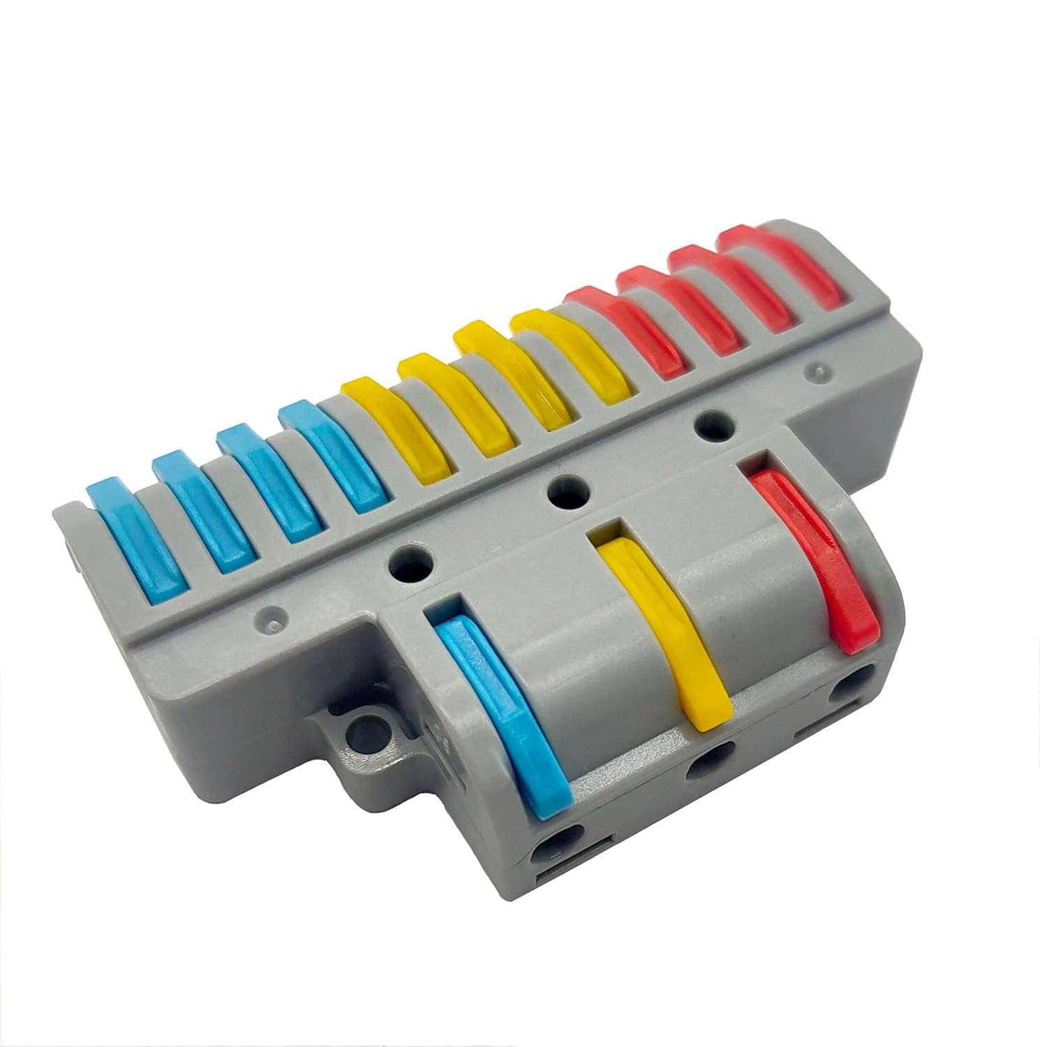 Wire Connectors, 3 Pack Compact Lever Wire Nuts Connectors Wire Terminals 3 in 12 out for Quick Connect 28-12 AWG (3 in 12 out)