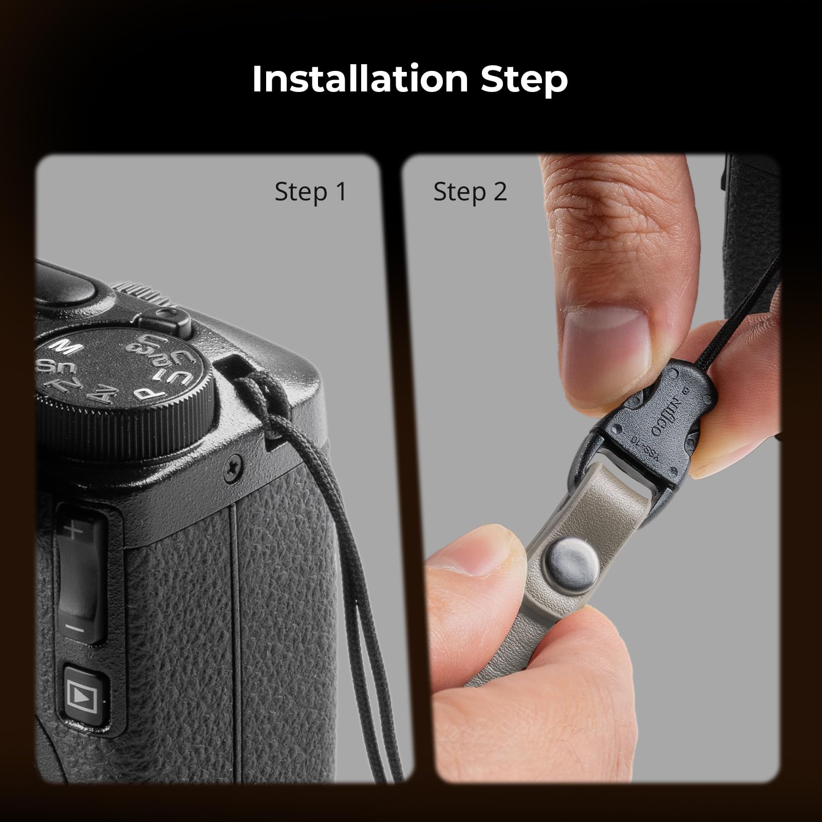 SMALLRIG Pasek na nadgarstek z szybkim zapięciem do Ricoh GR, regulowany, do Sony ZV-1 II/ZV-1 / ZV-1F, do Canon G7 X Mark III, do etui na do iPhone'a serii 17, szary - 5682