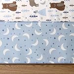 The Peanutshell 3 Piece Baby Crib Bedding Set for Boys - Newborn, Infant & Toddler Nursery Bed Set Decor with Fitted Crib Sheet, Dust Ruffle Comforter - Under The Stars