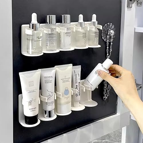 Miniatura 4 de Estante de almacenamiento multifuncional montado en la pared, organizador de baño, estante de pared sin perforaciones para suministros de baño