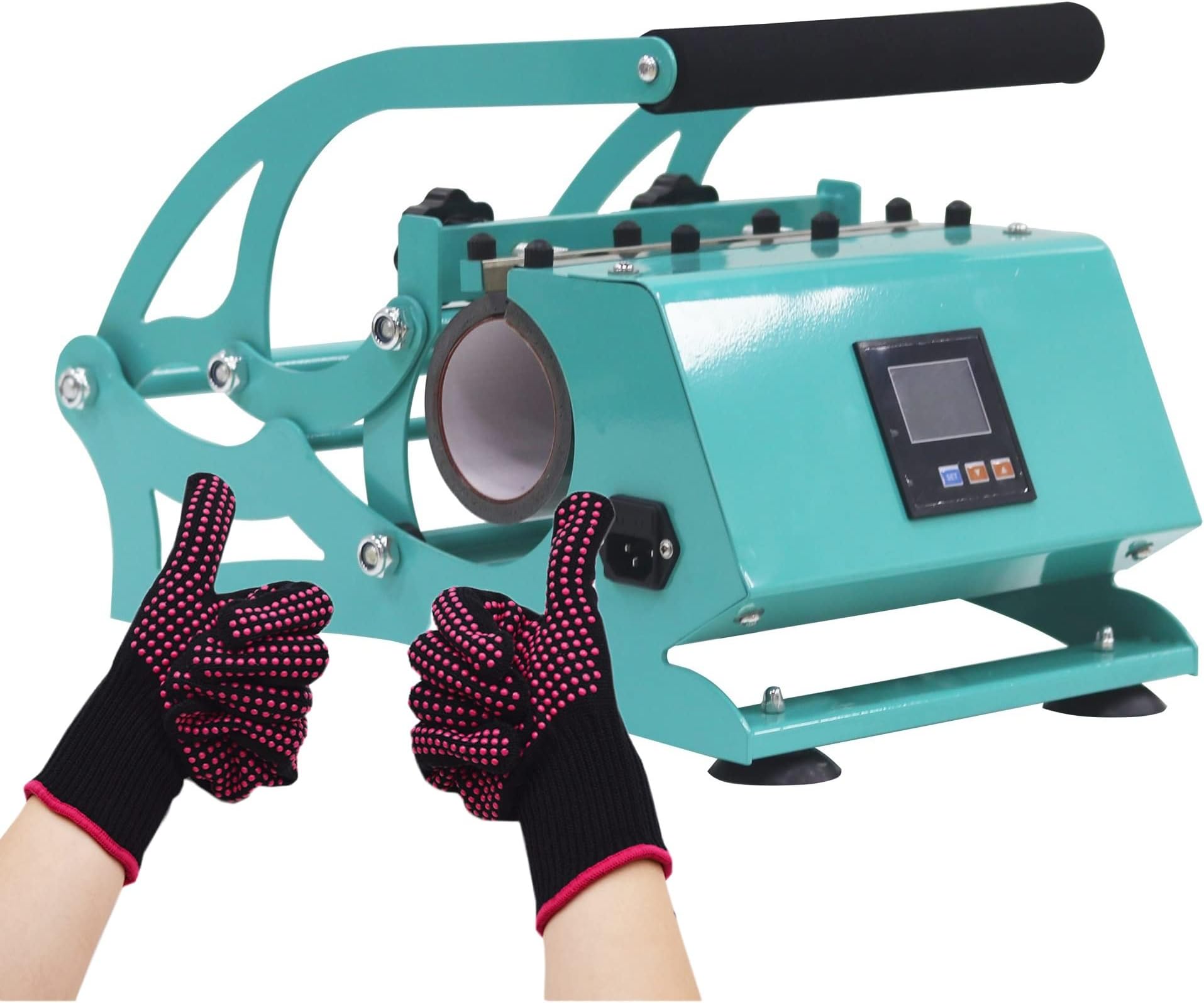 LBYDXDSublimation DIY Mug Heat Press Machines, Tumbler Heat Press Machine for Skinny Tumblers, Comes with A Pair of Heat Insulated Gloves (Color : B)