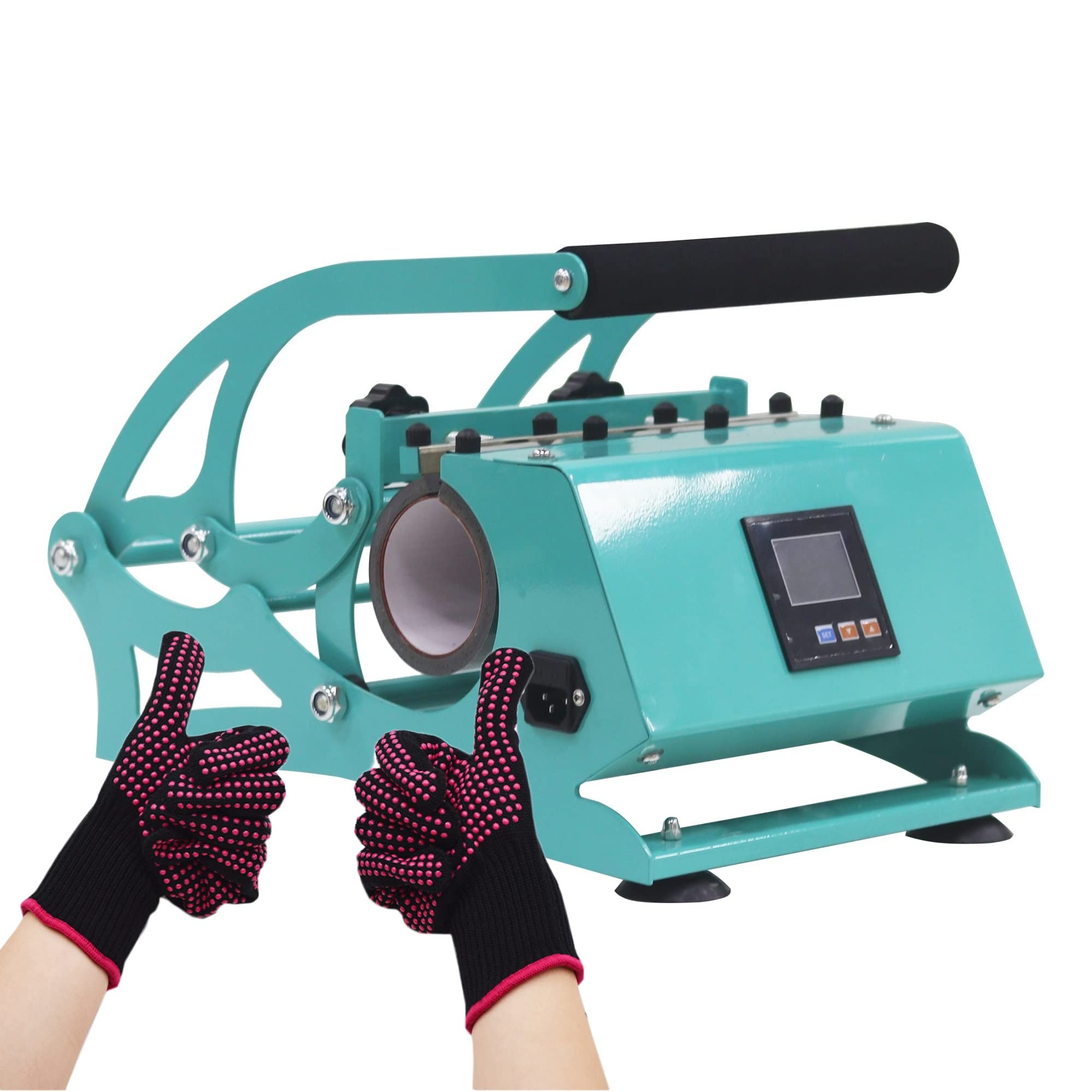 LBYDXDSublimation DIY Mug Heat Press Machines, Tumbler Heat Press Machine for Skinny Tumblers, Comes with A Pair of Heat Insulated Gloves (Color : B)