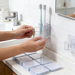 50 PCS Heavy Duty Double Sided Tape, Strong Clear Permanent Adhesive, No Drill No Nails Wall Mounting Tape for Plastic Glass Metal Tile Wood Wall