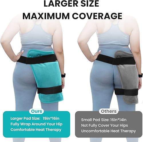 Miniatura 3 de TABEKE Almohadilla térmica de cadera para aliviar el dolor de caderaciática, soporte de cadera, espalda baja, muslo, glúteos, almohadilla térmica