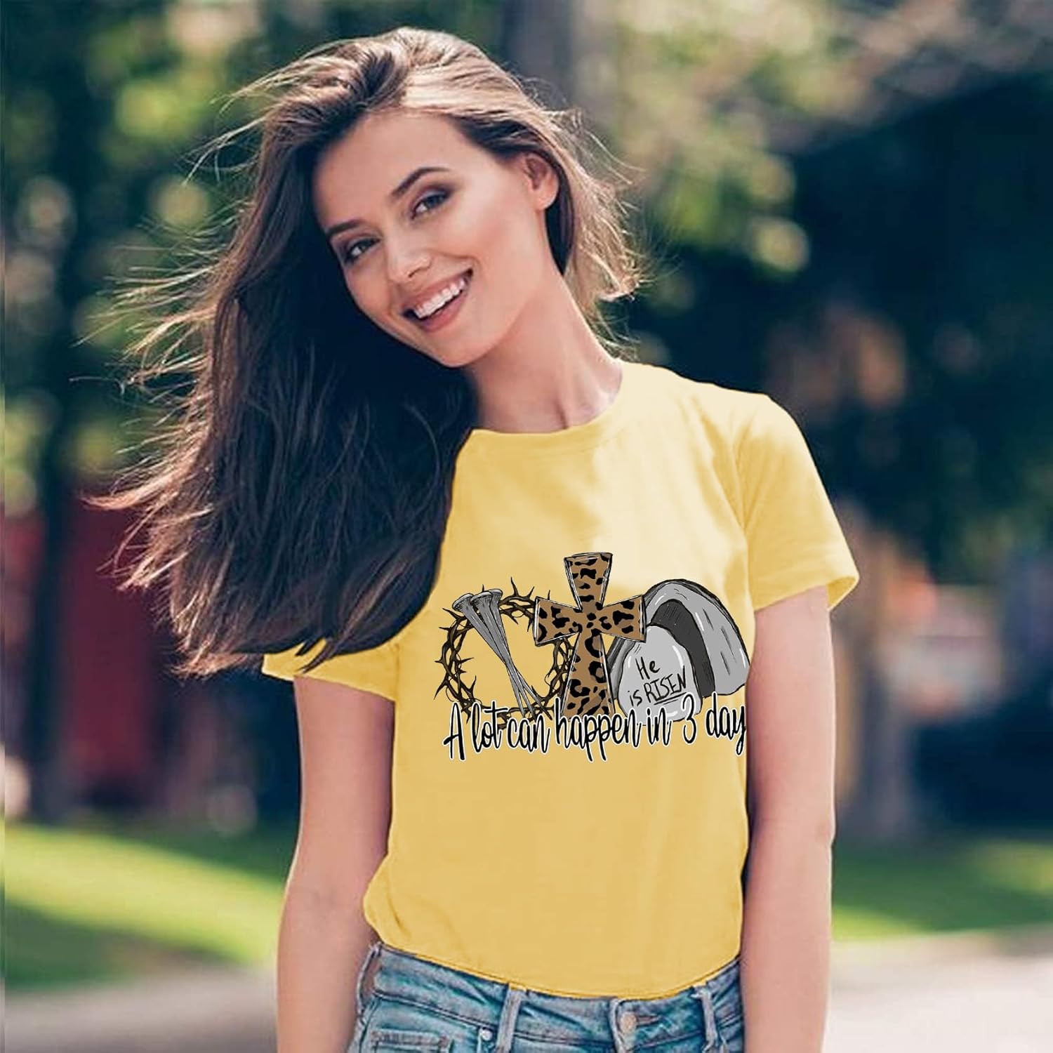 A Lot Can Happen in 3 Days Shirt Women Christian Jesus Easter Day Tshirts Religious Short Sleeve Tee Tops - Image 3