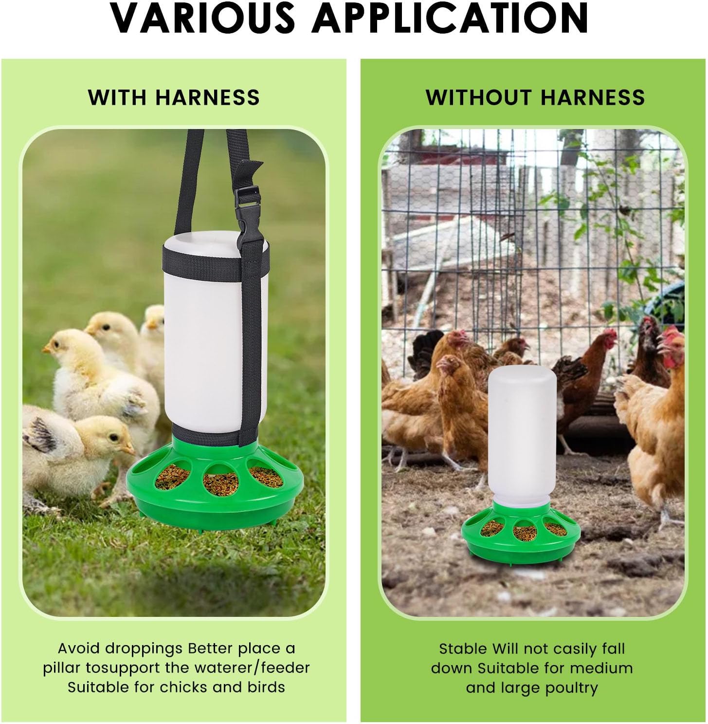 3. High-Capacity Chicken Feeder & Waterer Combo Set Spillproof Design for Livestock Care & Vegetable Storage Automatic Poultry Feeder