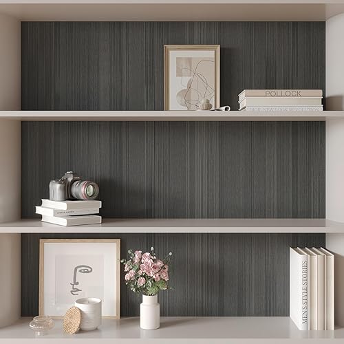 Miniatura 7 de Papel tapiz de madera gris oscuro para despegar y pegar, papel de contacto de grano de madera rústica para armarios, encimeras, autoadhesivo,