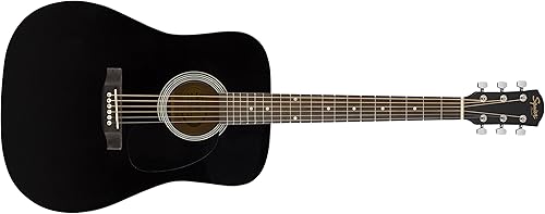 Fender Squier by Fender SA-150 Dreadnought - Guitarra acústica - Acabado negro brillante
