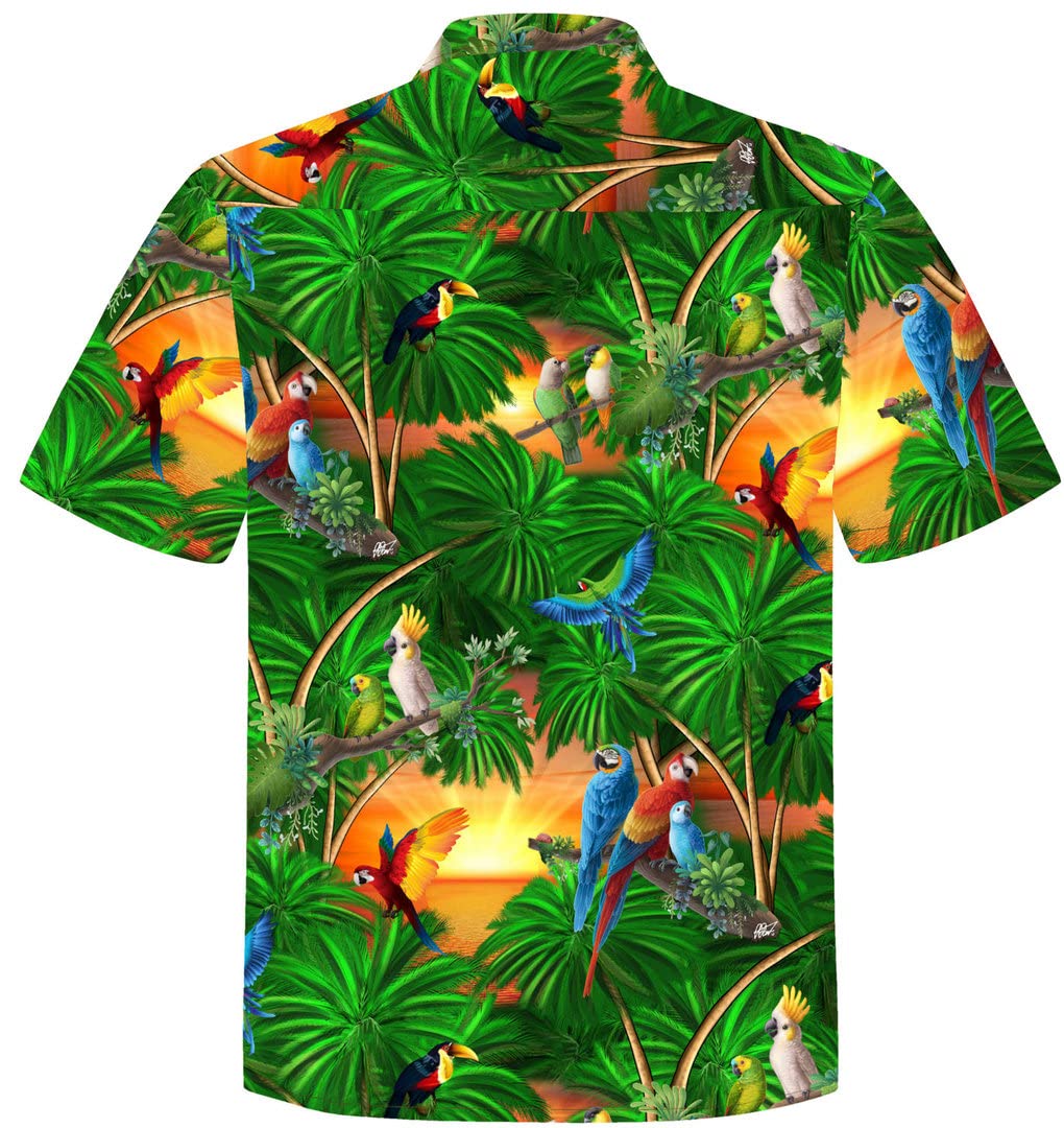 Hawaii Hemd Männer Baumwolle Größe S - 8XL Herren Hawaiihemd Kurzarm Papageien
