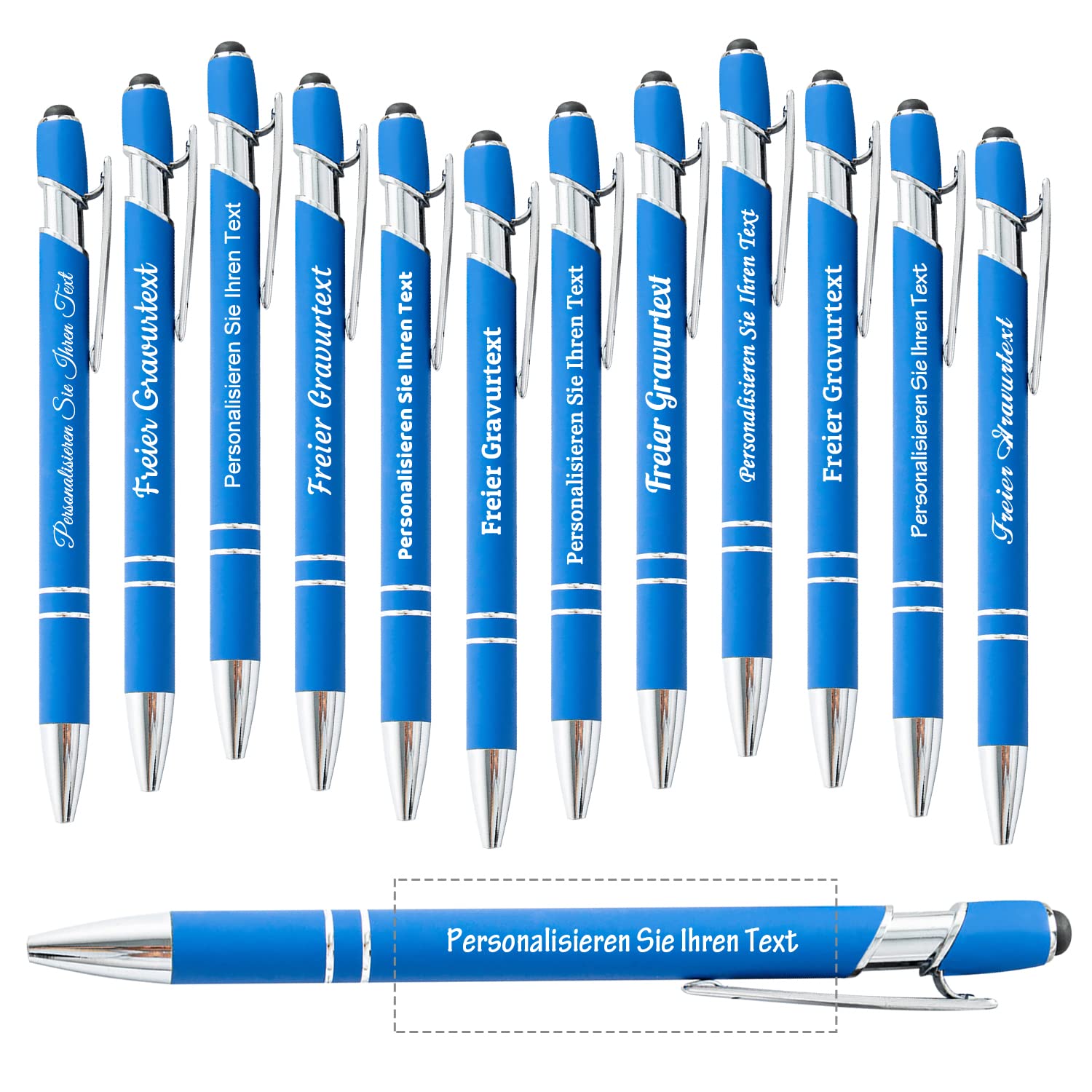 48 personalisierte Stifte mit Namen, Soft-Touch-Kugelschreiber, der beste Stift für Schüler/Erwachsene, Weihnachten, Abschluss, Jubiläum, Büro, Schule, glattes Schreiben