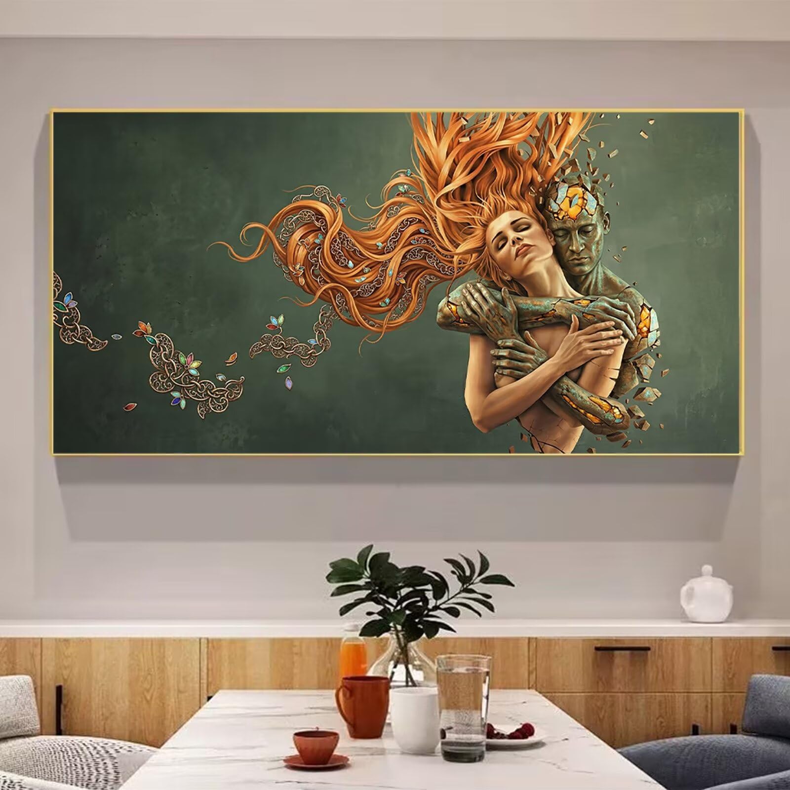 Diamond Painting Paare Diamond Painting Erwachsene Groß XXL Abstrakt, 5D Full Eckige Steine Drill Diamanten Malen Nach Zahlen, DIY Set Kreativ Set für Erwachsene Home Decor Wanddeko 60x120cm, Cod-922