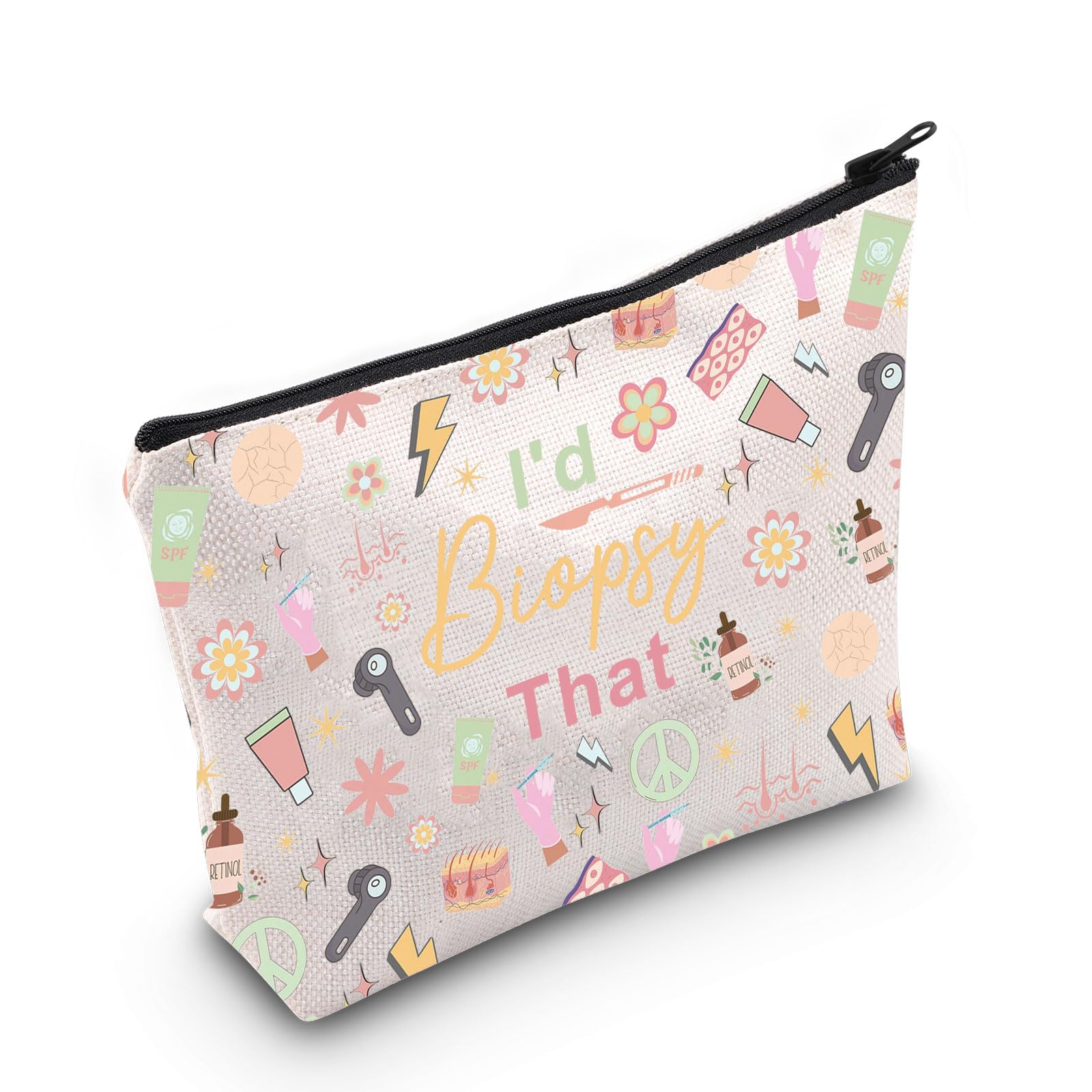 Dermatology Gift Dermatologist I’d Biopsy That Makeup Zipper Pouch for Derm Team Derm Squad Derm Nurse, Biopsy That, M