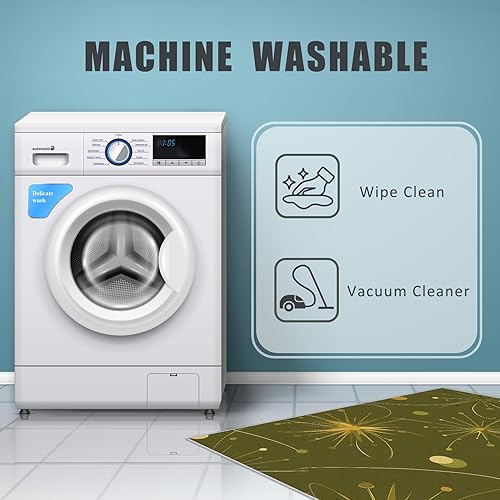 Miniatura 41 de Alfombra retro de los años 70, alfombras de área de 6 x 8 pies, patrón geométrico moderno de mediados de siglo, para sala de estar, dormitorio,