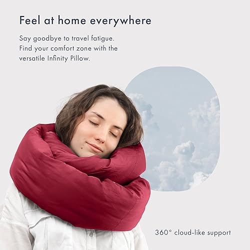 Miniatura 2 de Huzi Infinity Pillow - Almohada cervical de viaje, bufanda versátil y suave con soporte en 360º, lavable a máquina, para usar en hogar, viajes