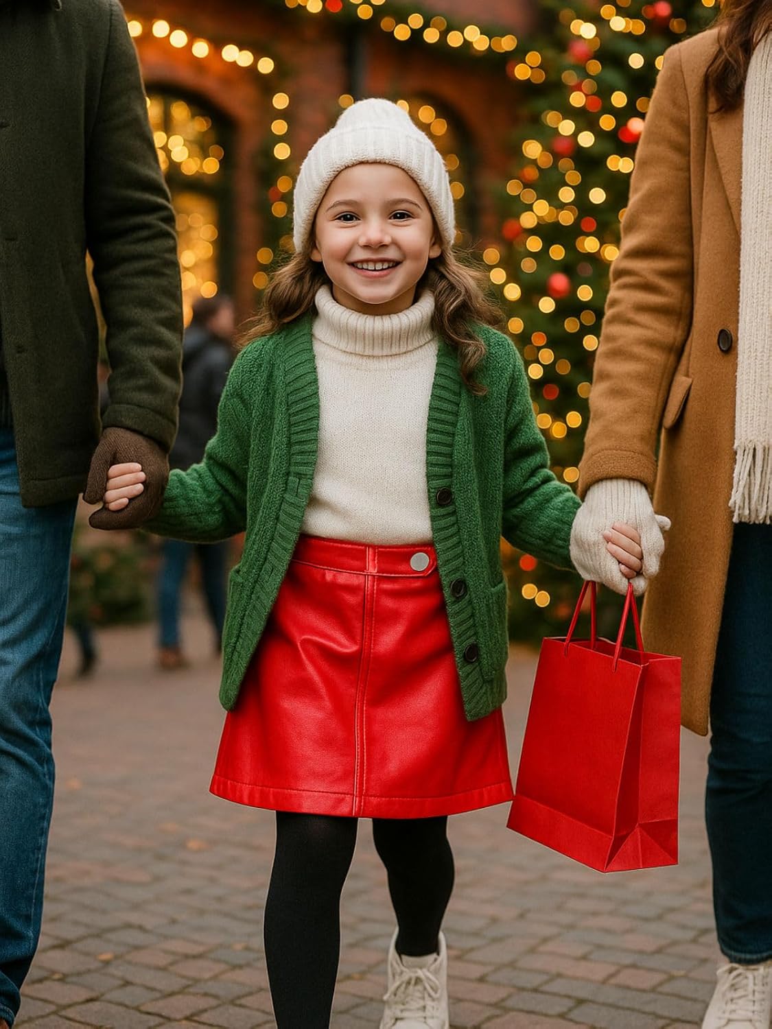 WELAKEN Girls and Toddler's Faux Leather Short Skirts with Side Pocket - Image 2