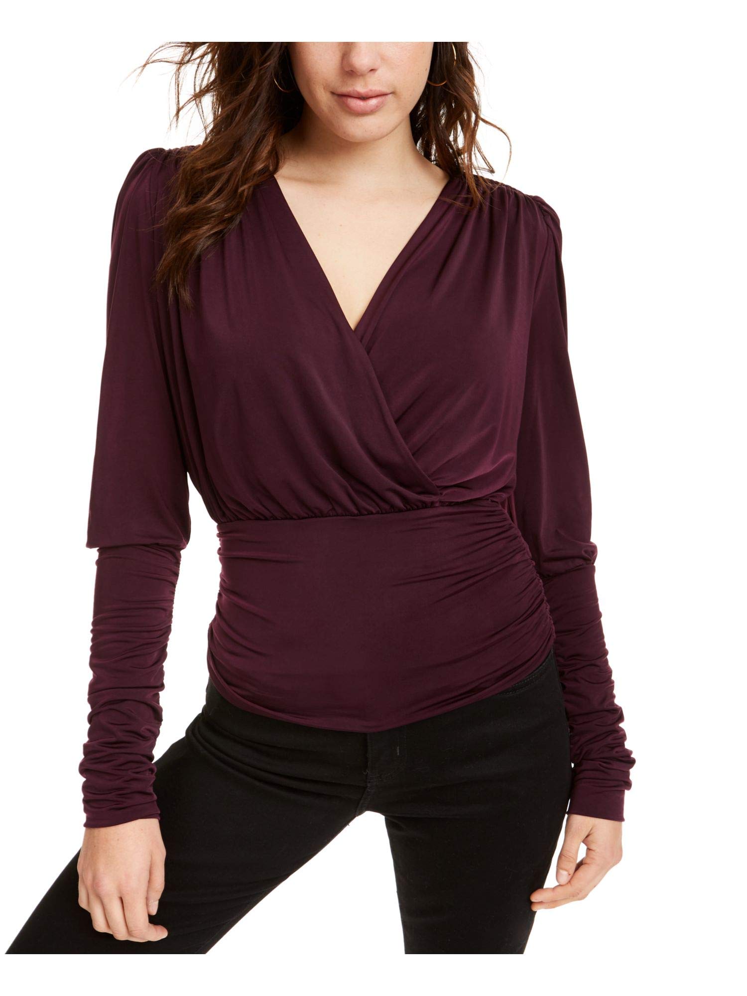 Leyden Wayf Womens Wayf Ruched Top, L, Purple