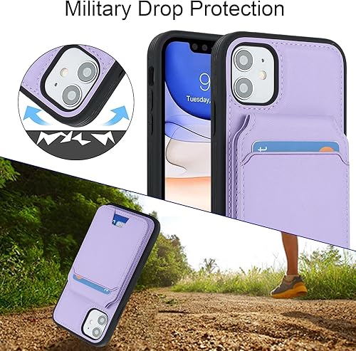 Miniatura 6 de Havaya Funda para iPhone 11 con tarjetero iPhone 11, funda magsafe para iPhone 11, funda tipo cartera 2 en 1 con ranura trasera desmontable para