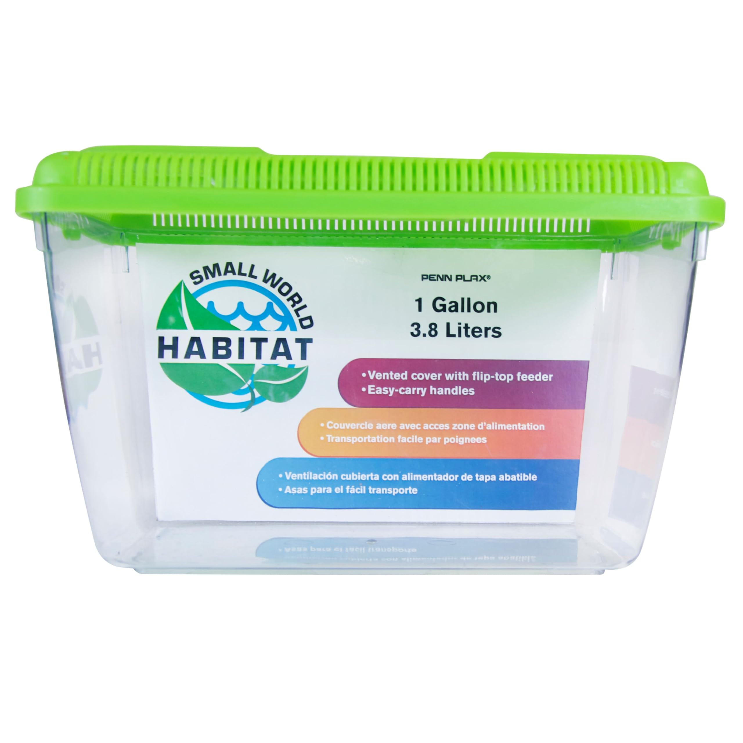 Penn-Plax Small World Habitat – Portable Clear and Transparent Plastic Tank – Excellent for Small Critters and Creatures – Easy to Clean & Handle – 1 Gallon