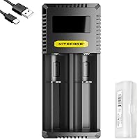 Vista 1 de Nitecore Ci2 2 Bay Universal Battery Charger Support 16340 14500 18650 21700 Lithium Ion AA AAA Ni-MH Ni-CD, USB QC PD with Lumentac Battery