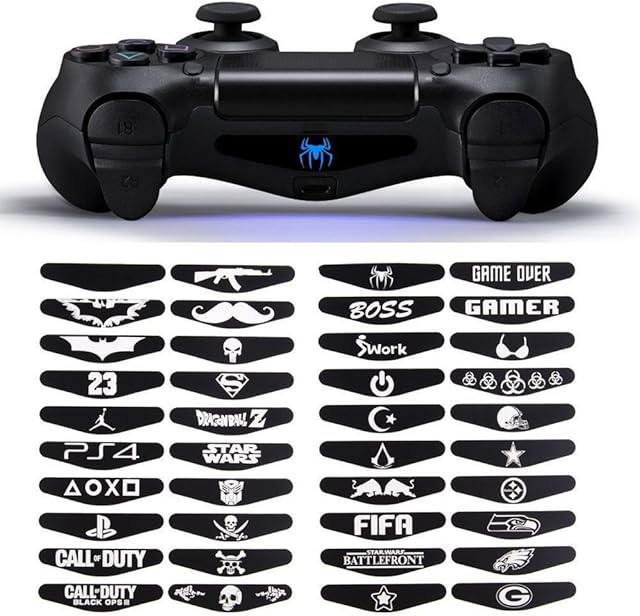 TS Trade 40PCS LED Light Bar Cover Decal Skin Sticker for PlayStation 4 PS4 Controller