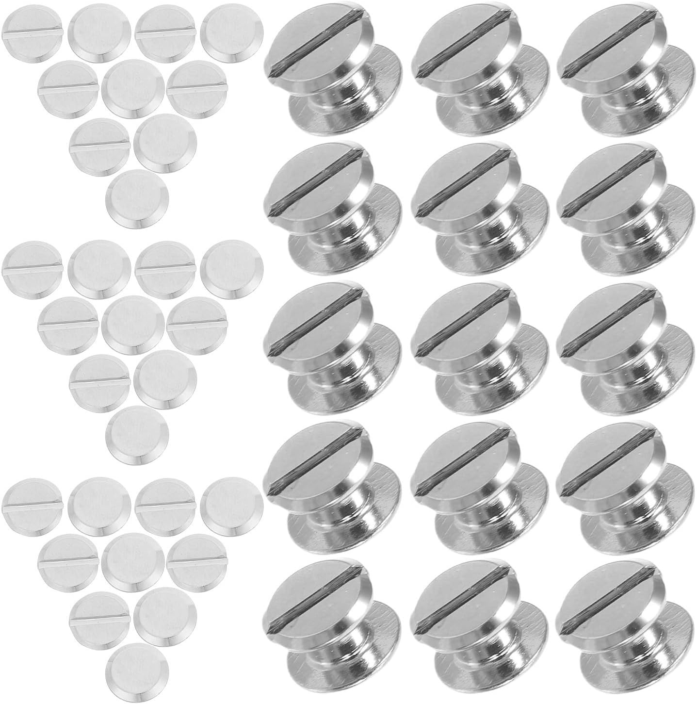 200pcs Binding Screw Posts with Small Rivets, Iron, Silver, Secure