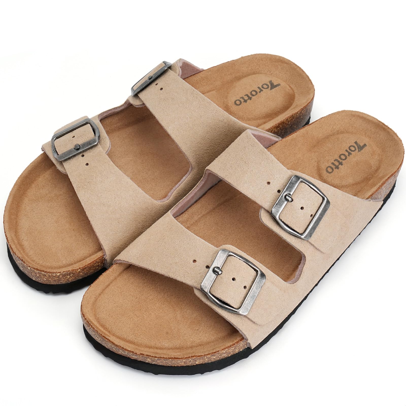 Torotto Damen Pantoletten Sandalen Leder Erwachsene Clogs Hausschuhe Arbeitsschuhe Bequeme Classic