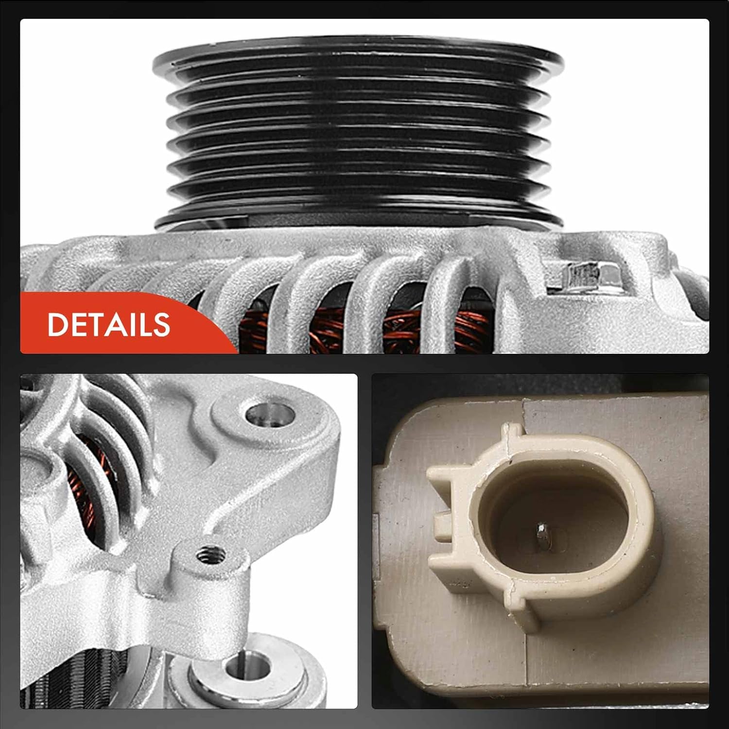 A-Premium Alternator Compatible with Honda & Acura Models - Civic 2012-2015 1.8L, HR-V 2016-2018 1.8L, ILX 2013-2015 2.0L - L4 Engine - 95Amp 12V 6-Groove Pulley Clockwise - Replace 31100R1AA01