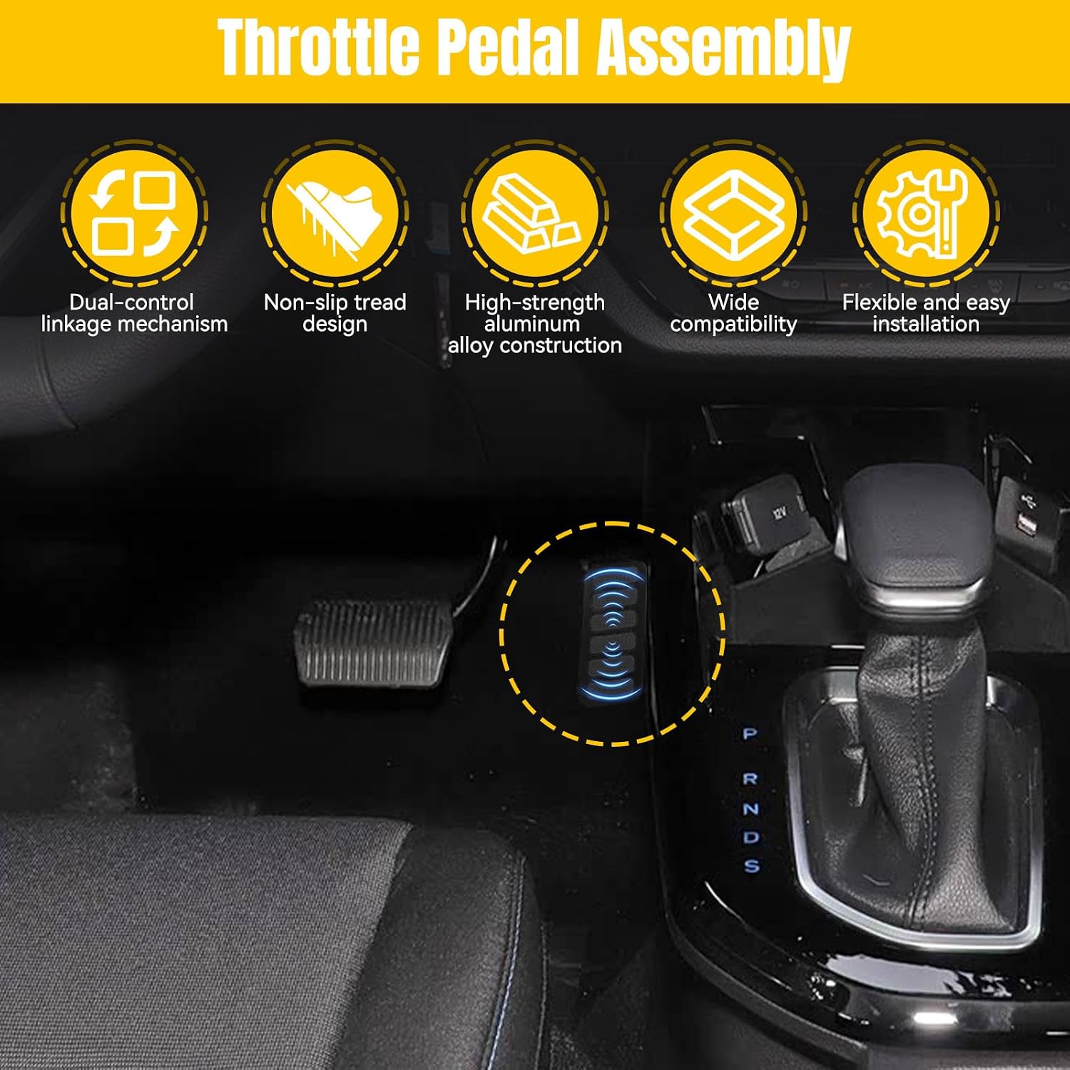 Aluminum Throttle Pedal Assembly, Universal Dual Control Gas Pedal Accelerator for Street Rod, Rat Rod, Custom Chevy Ford Mopar