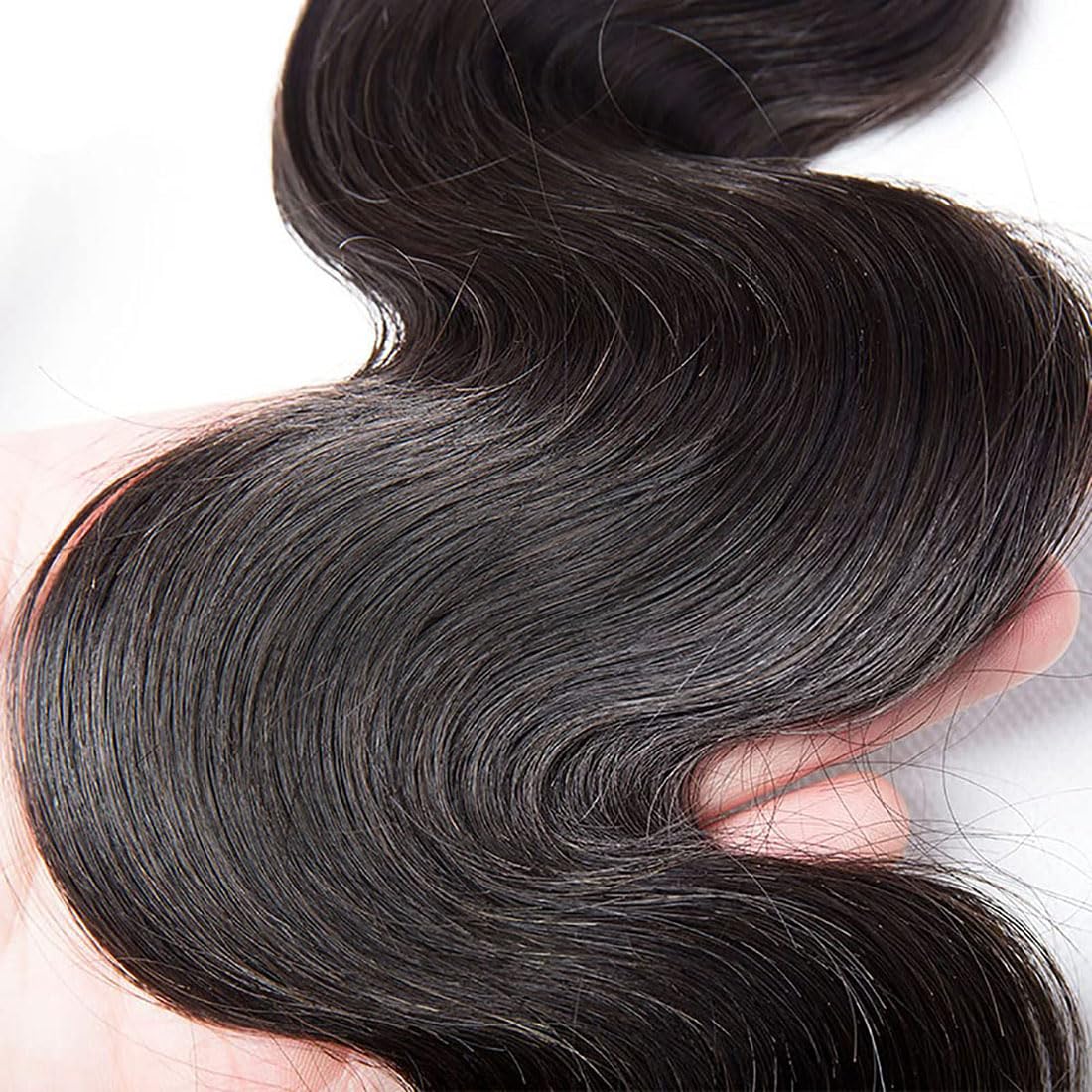 Echthaar Tressen Body Wave Bundles Human Hair Unprocessed Remy Extensions Menschliche Haar Double Weft Natürliche Schwarze Farbe 3 Bundles Per Pack Total 150g 30 32 34 Inch