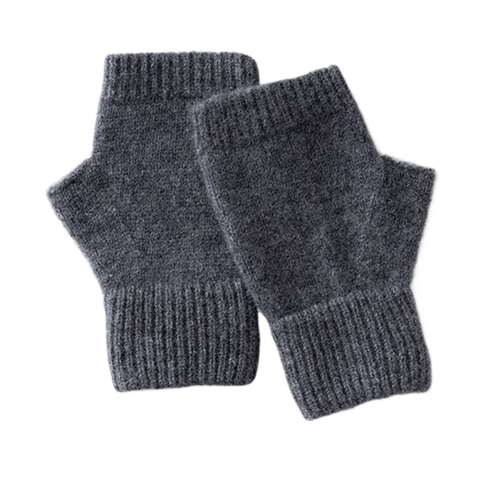 Guantes De Punto Guantes sin Dedos Tejidos for Mujer, Manoplas Suaves térmicas de Invierno para Caminar Y Correr