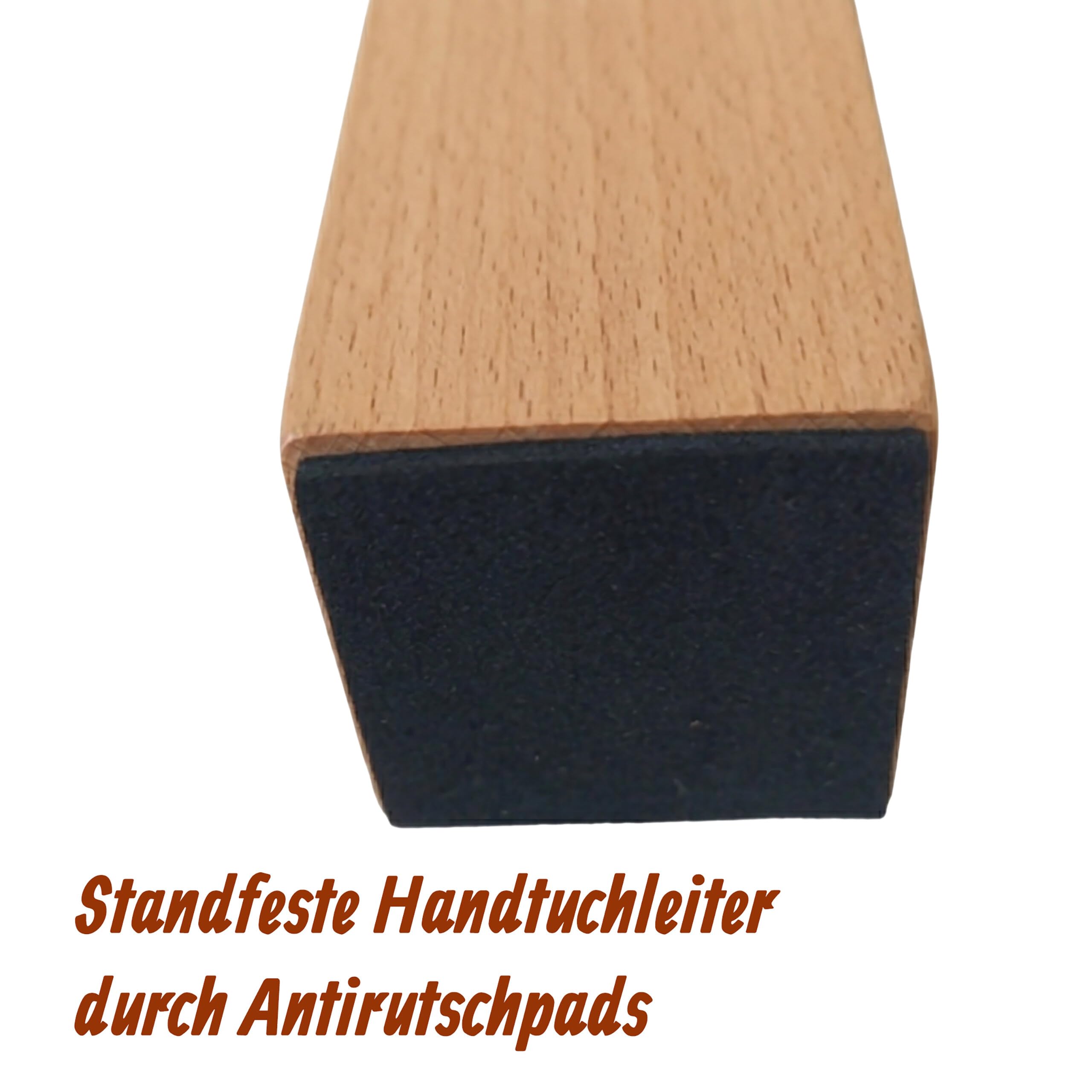 Relaxdays Handtuchleiter, 4 Sprossen, HxB: 160 x 55,5 cm, Natur/schwarz