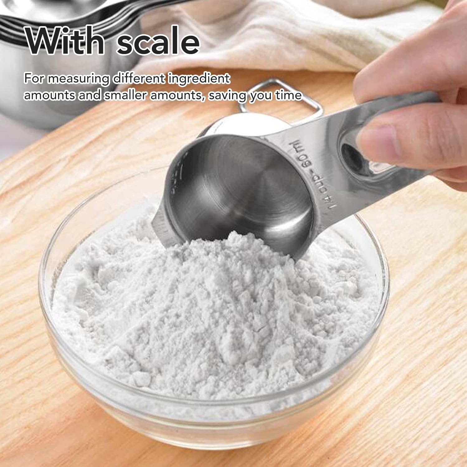 7Pcs Magnetic Measuring Cups Set, Stainless Steel Stackable Nesting Heavy Duty Metal Measure Cups Multifunctional Metal Measure Cups for Dry and Liquid Ingredients