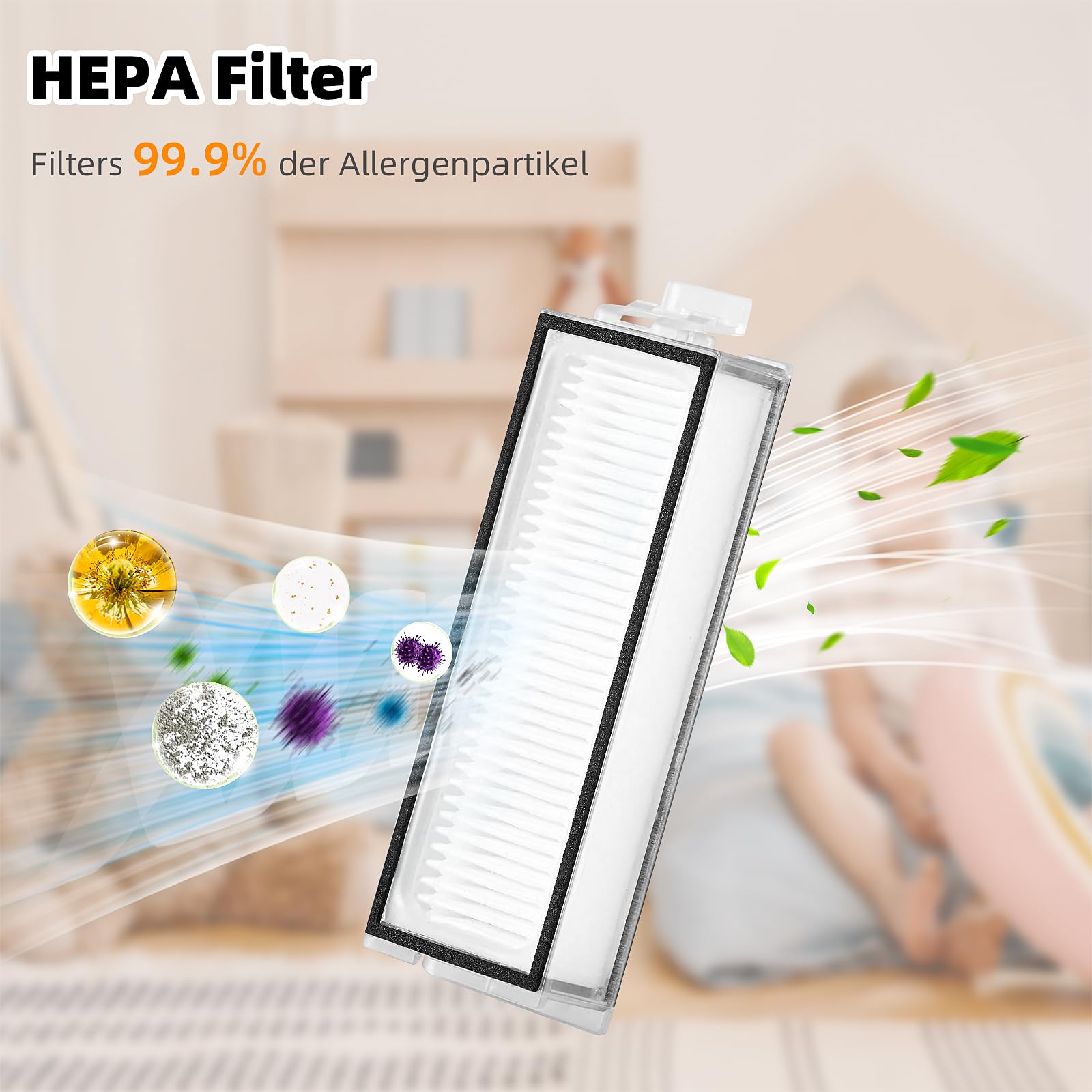 Ersatzteil-Set Für Roborock Q7/Q7+/Max – 2 Hauptbürsten, 4 Filter, 6 Seitenbürsten, Wischtücher, Staubbeutel