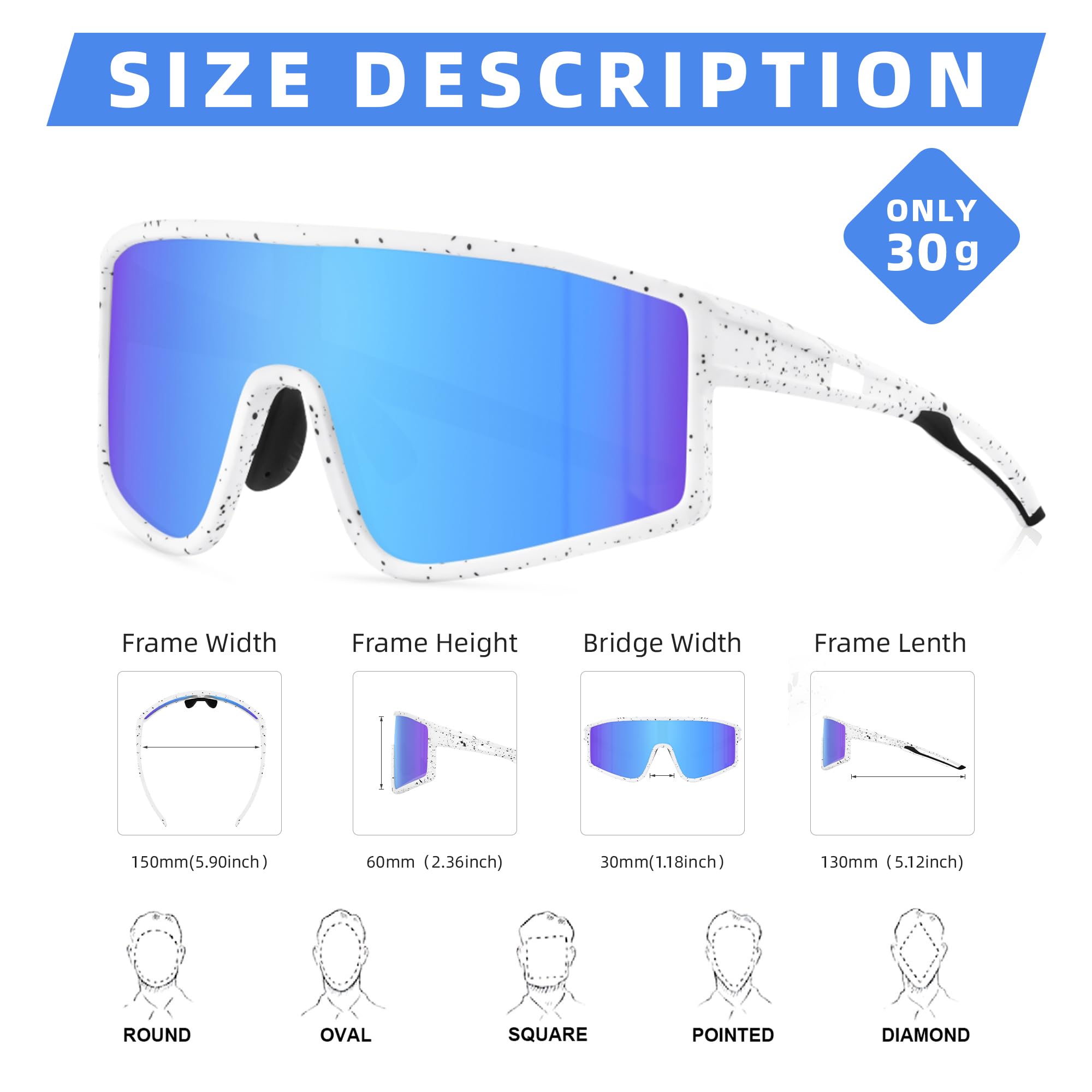 Occhiali da sole sportivi uomo occhiali da sole polarizzati occhiali da sole donna adolescenti protezione UV400 occhiali da sole running